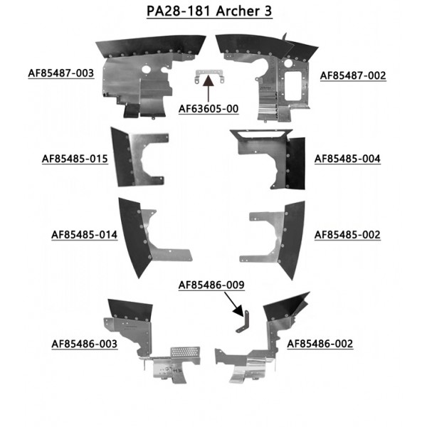 Piper PA-28-181 Archer Three Complete Engine Baffle Set